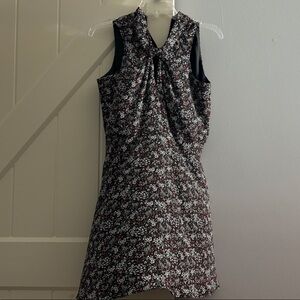 LOFT Black and White Floral Mini Dress